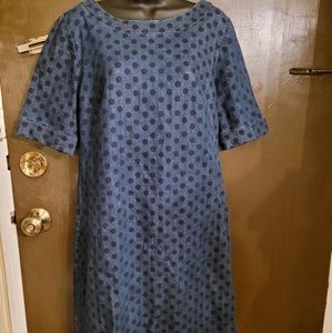 Boden Blue Denim Polka Dot Size US 12L UK 16L Dress HP 5/10/22